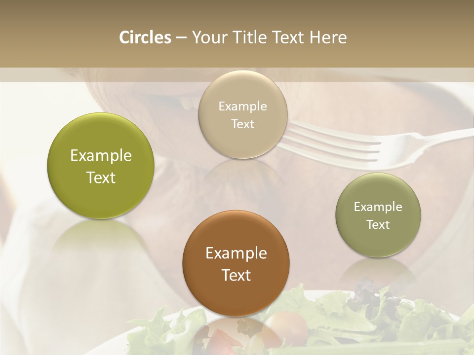 Senior Woman Eating Healthy Salad PowerPoint Template