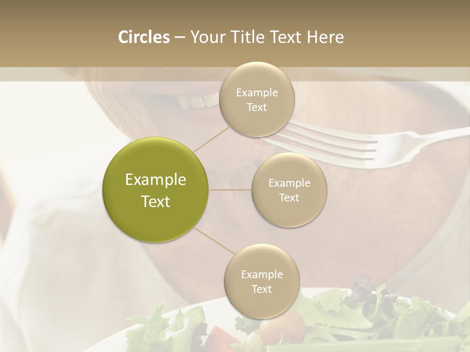 Senior Woman Eating Healthy Salad PowerPoint Template