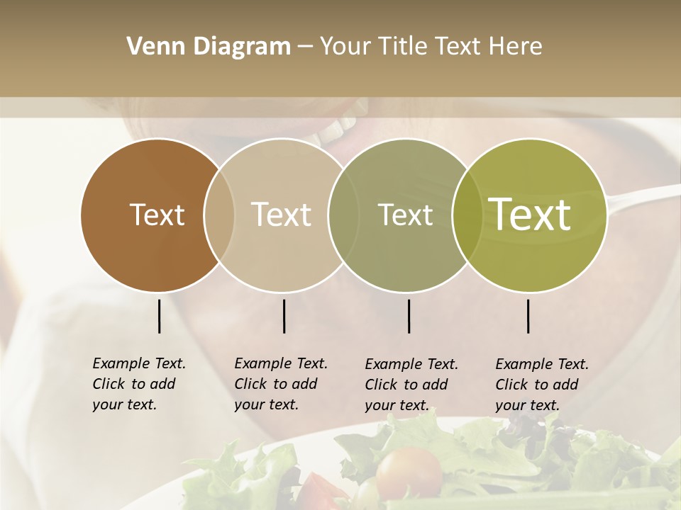 Senior Woman Eating Healthy Salad PowerPoint Template