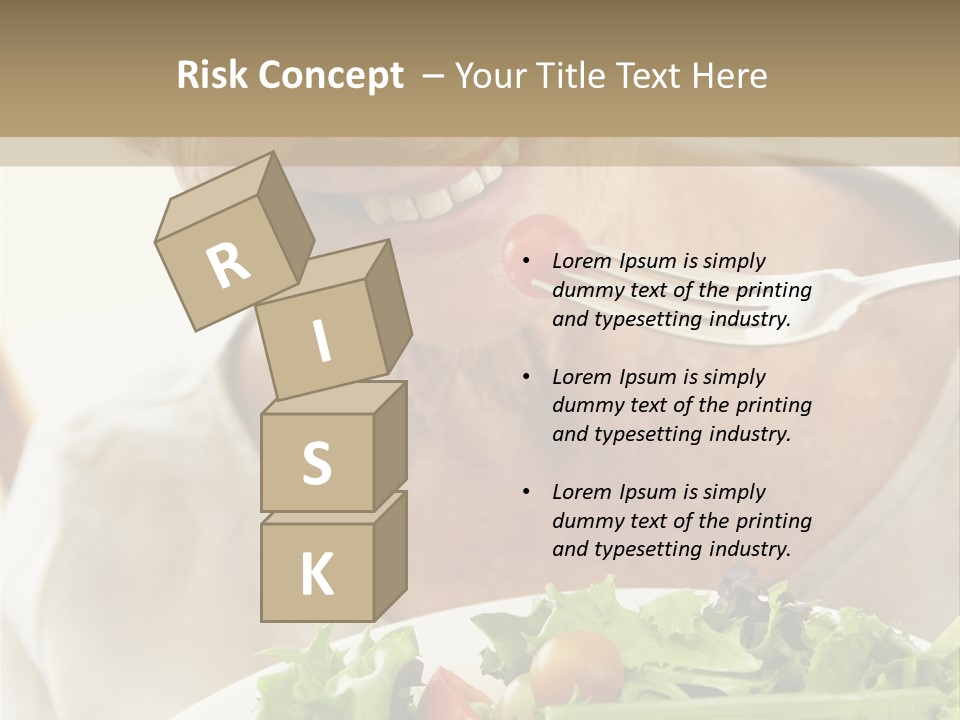 Senior Woman Eating Healthy Salad PowerPoint Template