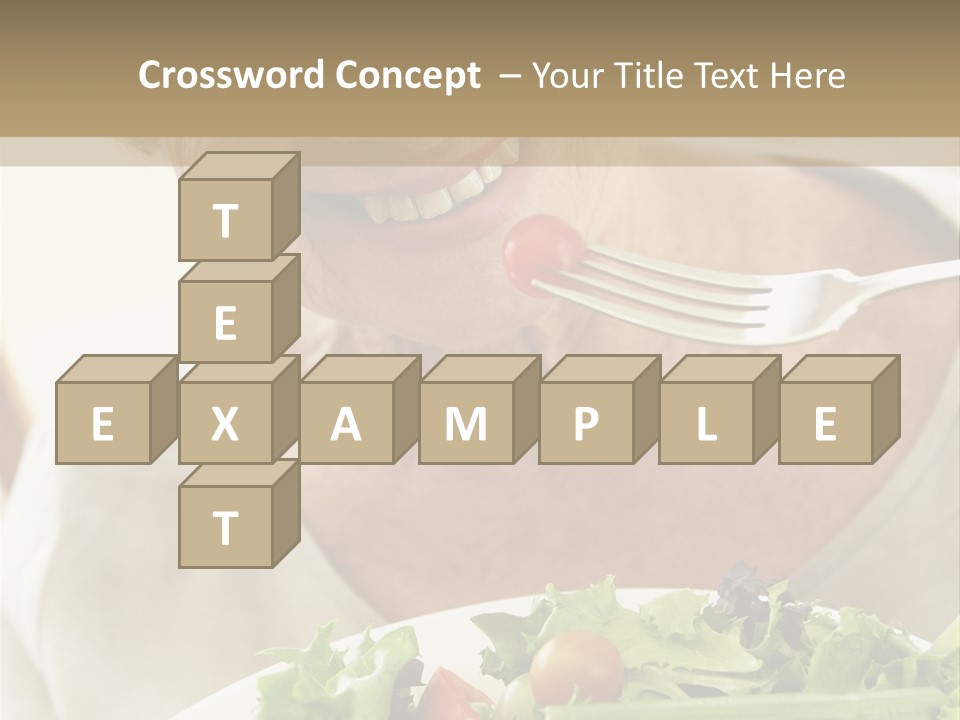 Senior Woman Eating Healthy Salad PowerPoint Template