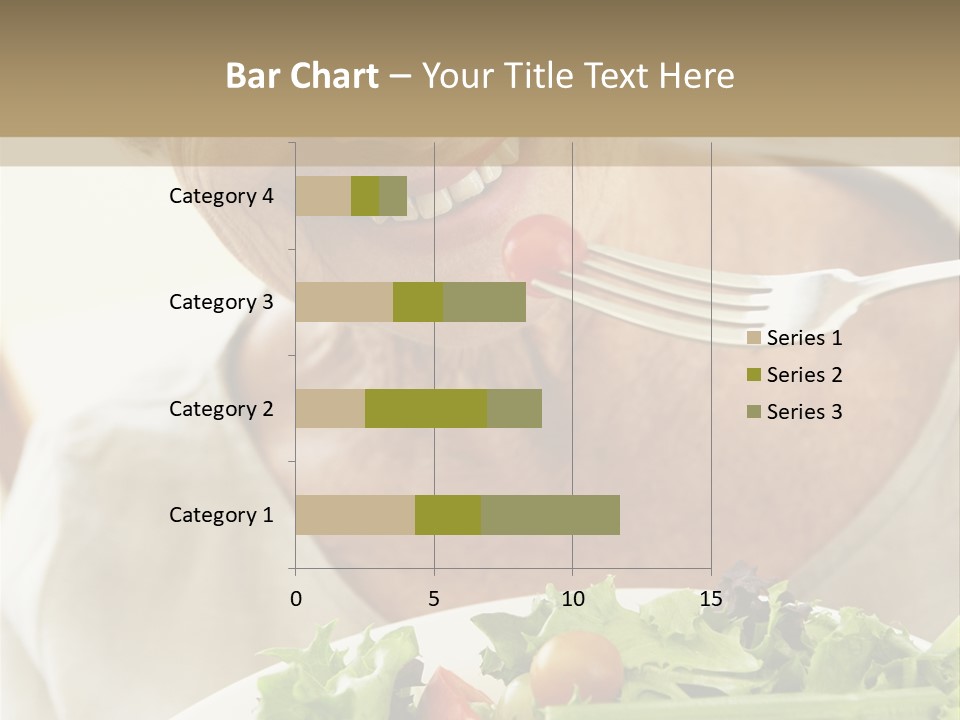 Senior Woman Eating Healthy Salad PowerPoint Template
