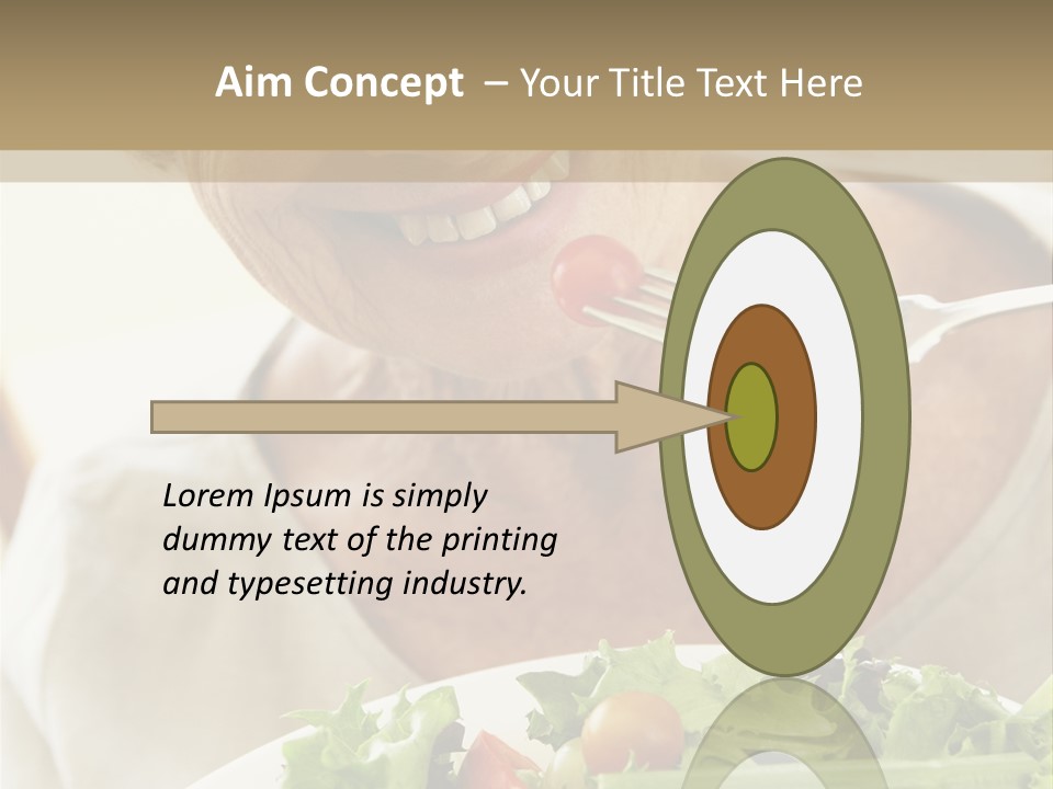 Senior Woman Eating Healthy Salad PowerPoint Template