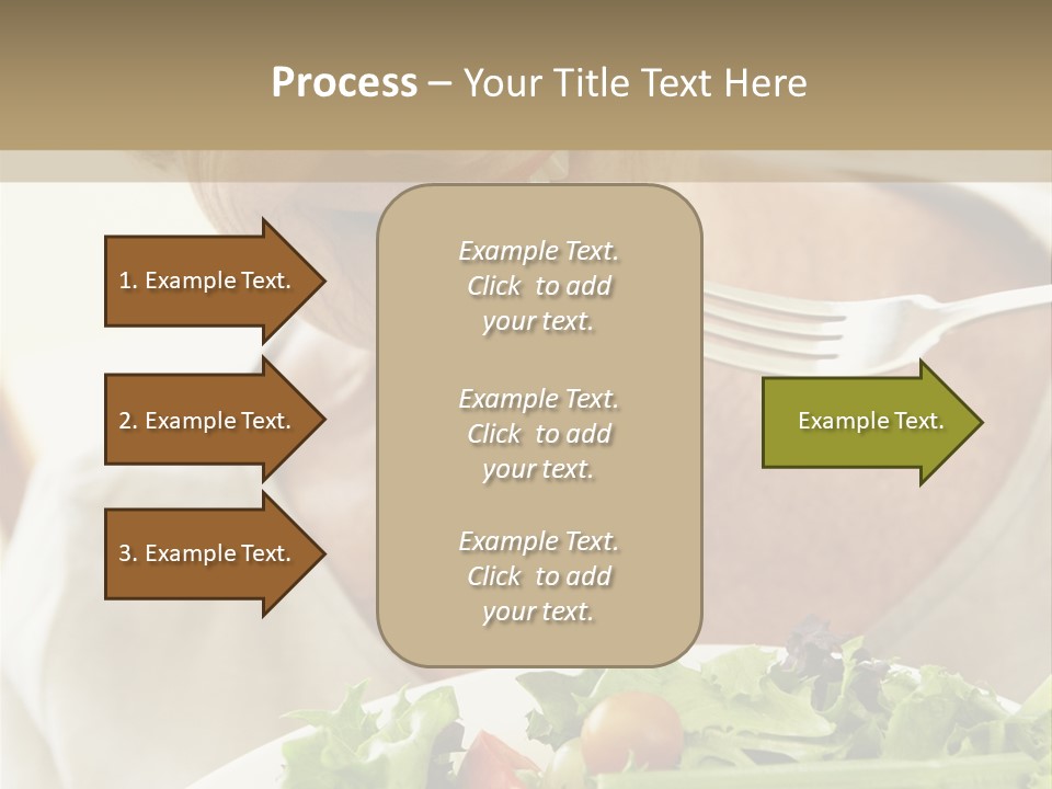 Senior Woman Eating Healthy Salad PowerPoint Template