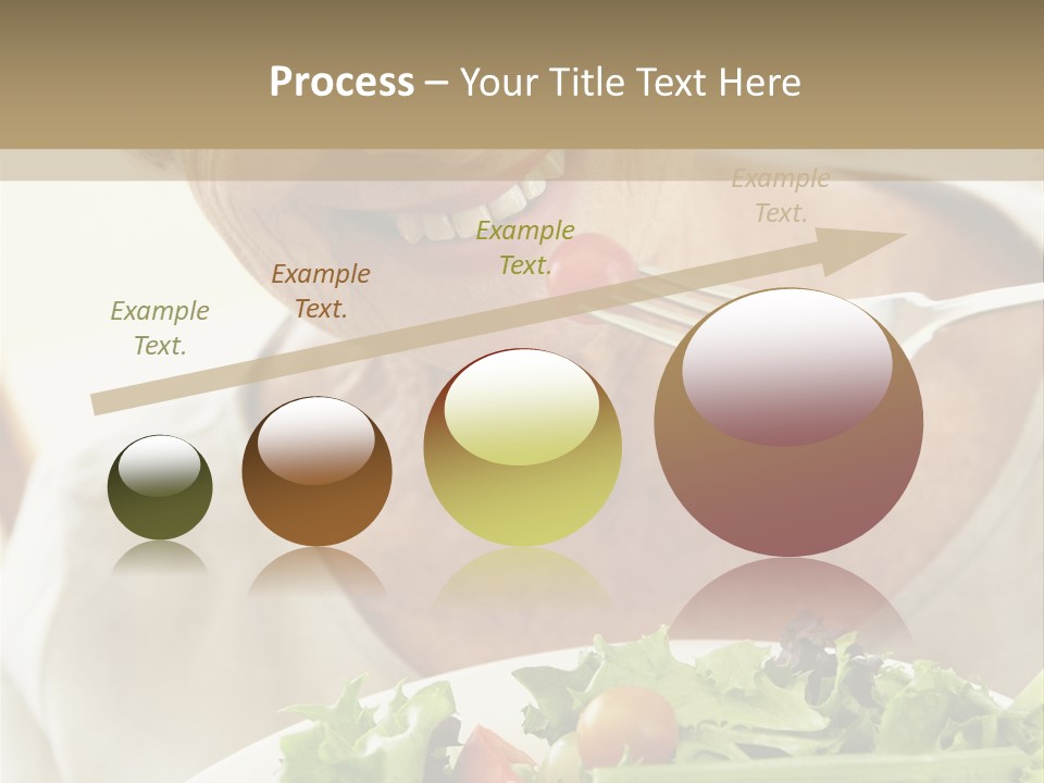 Senior Woman Eating Healthy Salad PowerPoint Template