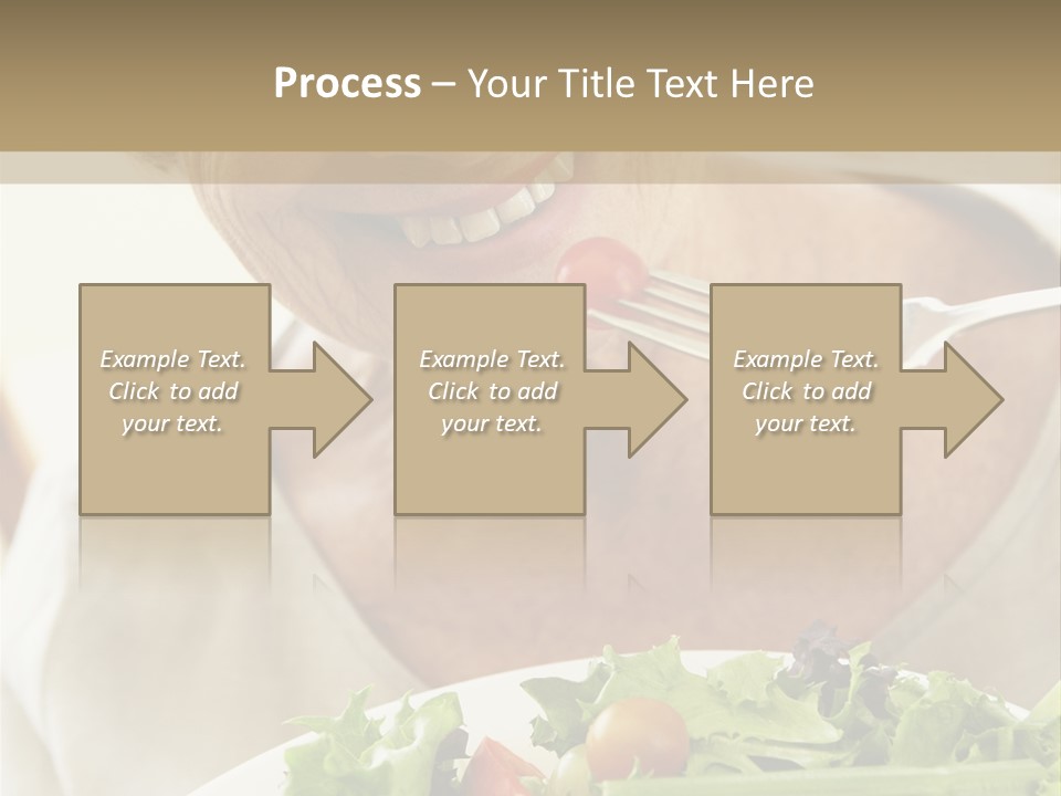 Senior Woman Eating Healthy Salad PowerPoint Template