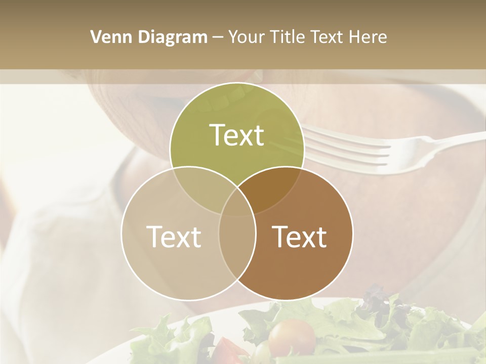 Senior Woman Eating Healthy Salad PowerPoint Template