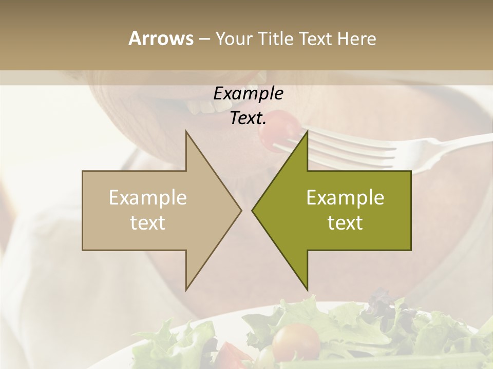 Senior Woman Eating Healthy Salad PowerPoint Template