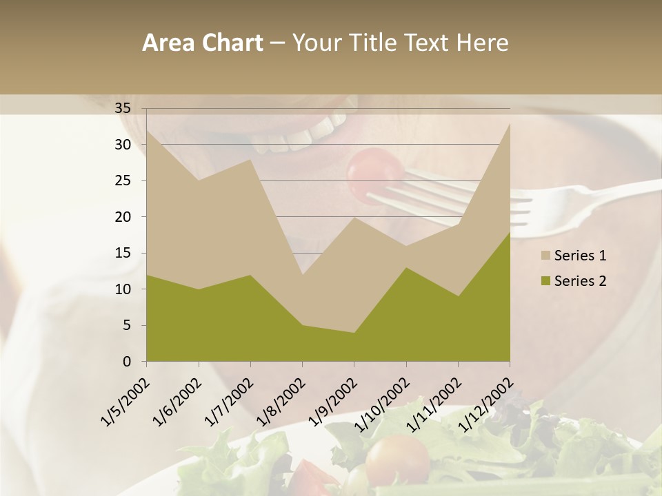 Senior Woman Eating Healthy Salad PowerPoint Template
