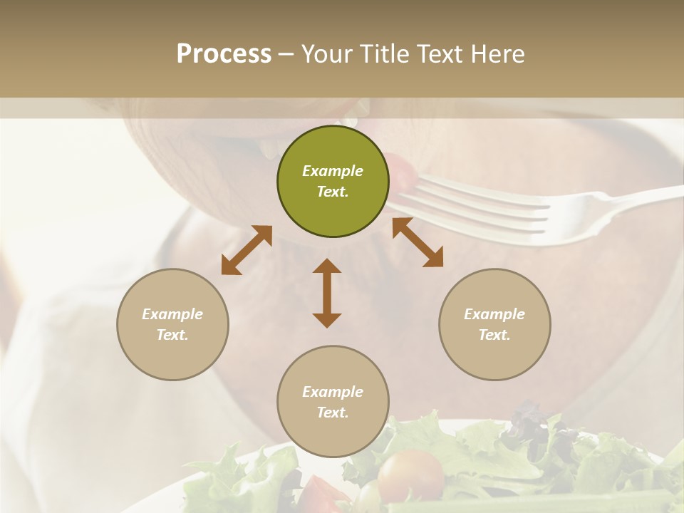 Senior Woman Eating Healthy Salad PowerPoint Template