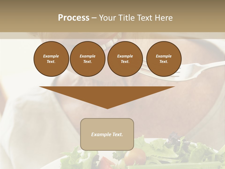 Senior Woman Eating Healthy Salad PowerPoint Template