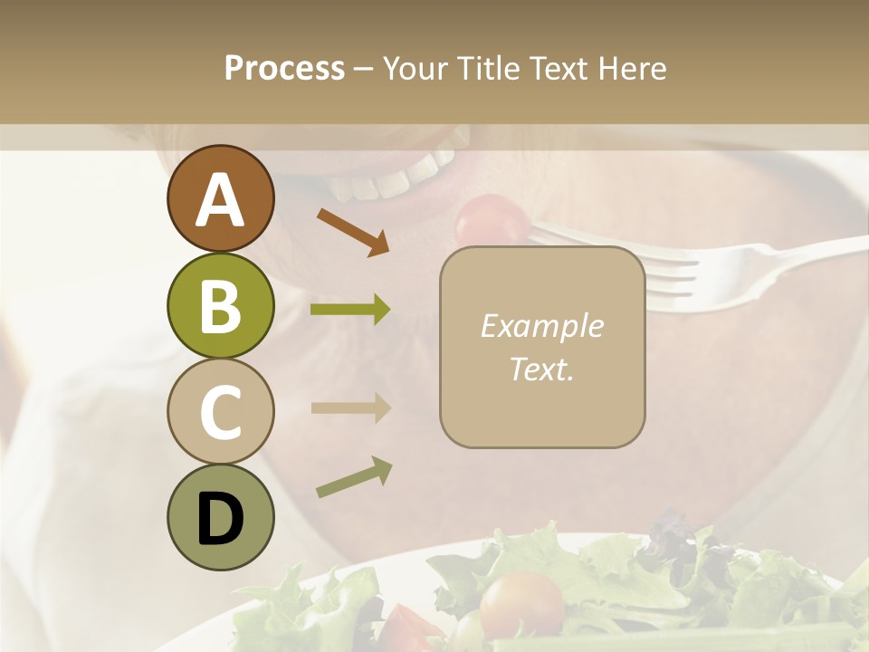 Senior Woman Eating Healthy Salad PowerPoint Template