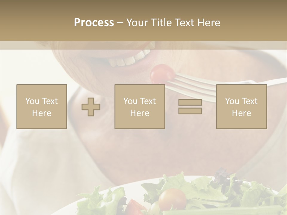 Senior Woman Eating Healthy Salad PowerPoint Template