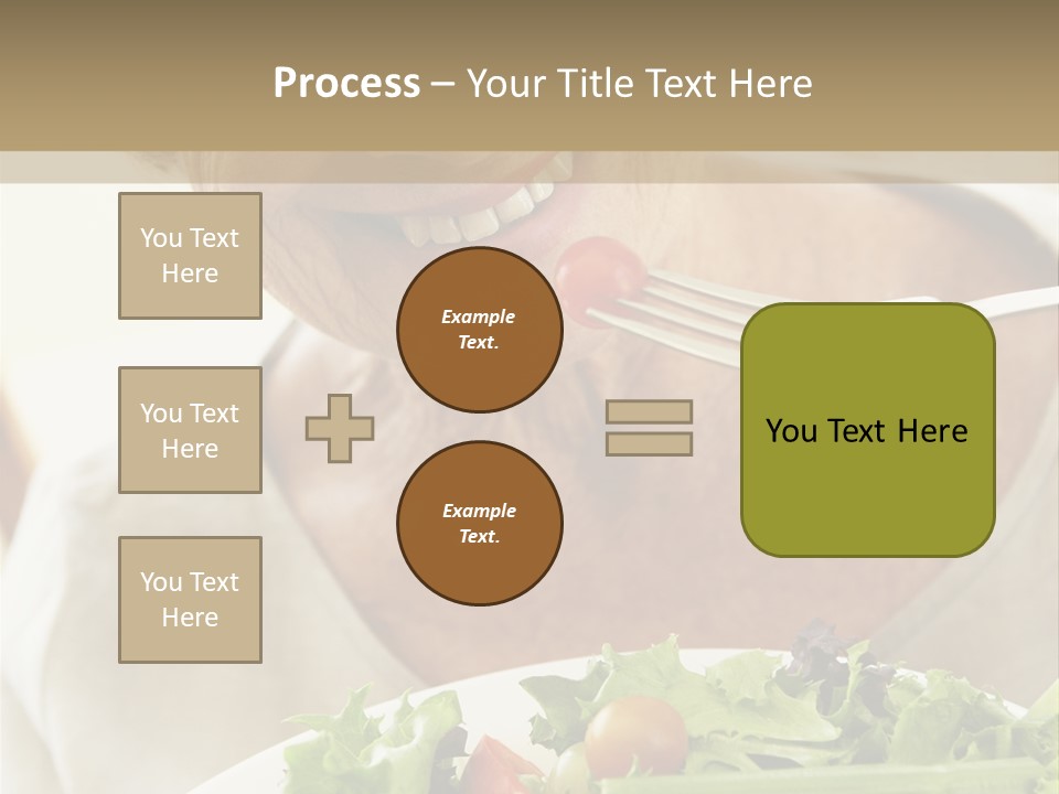 Senior Woman Eating Healthy Salad PowerPoint Template