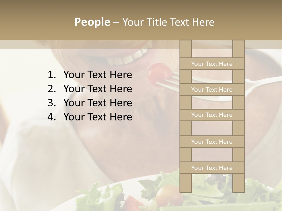 Senior Woman Eating Healthy Salad PowerPoint Template