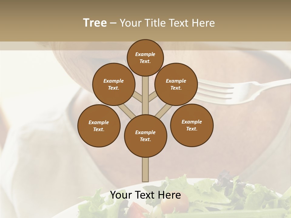 Senior Woman Eating Healthy Salad PowerPoint Template