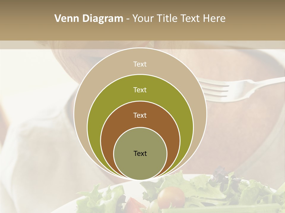 Senior Woman Eating Healthy Salad PowerPoint Template