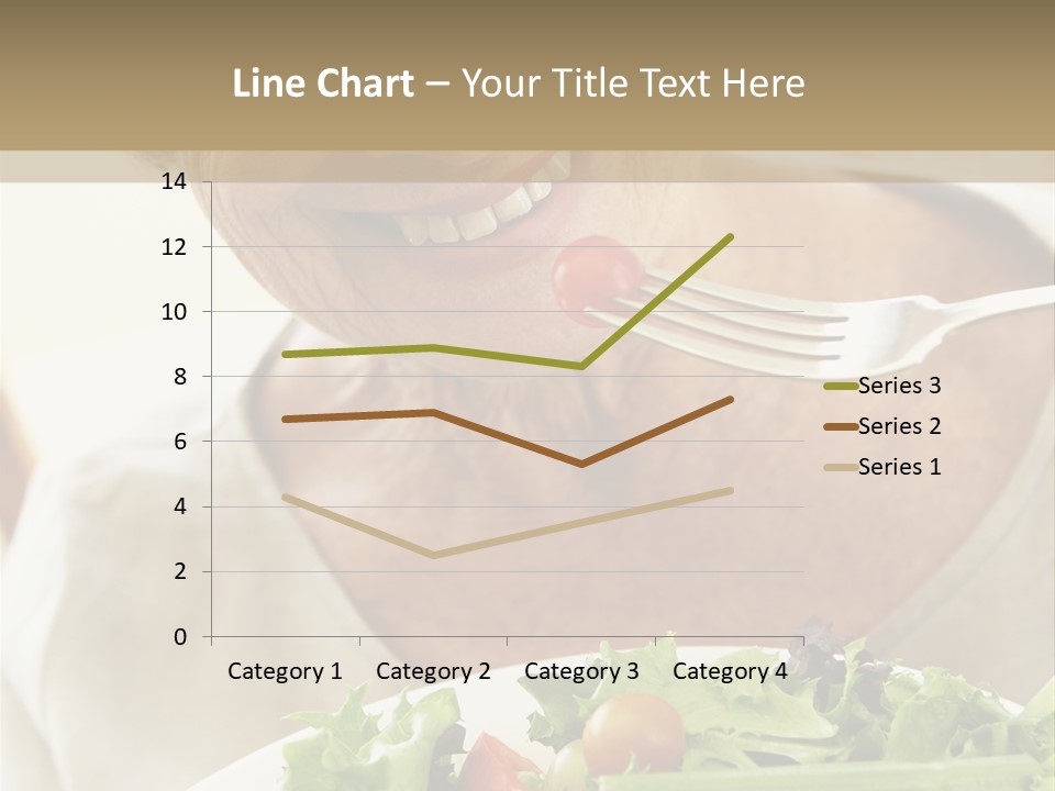 Senior Woman Eating Healthy Salad PowerPoint Template