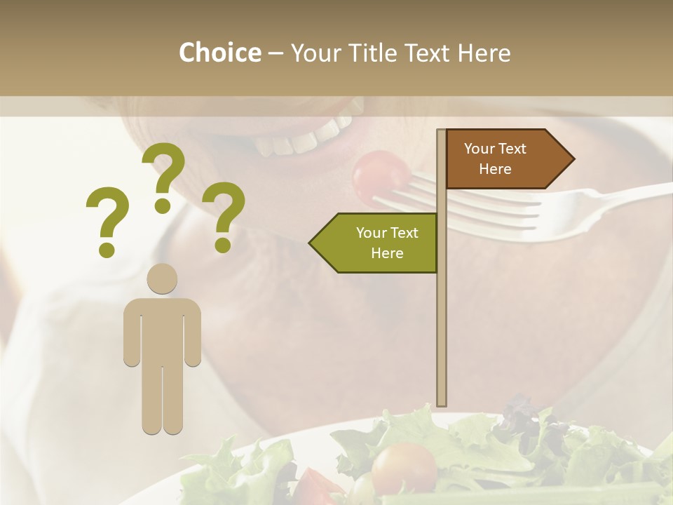 Senior Woman Eating Healthy Salad PowerPoint Template