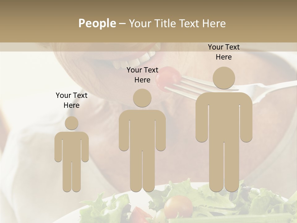 Senior Woman Eating Healthy Salad PowerPoint Template
