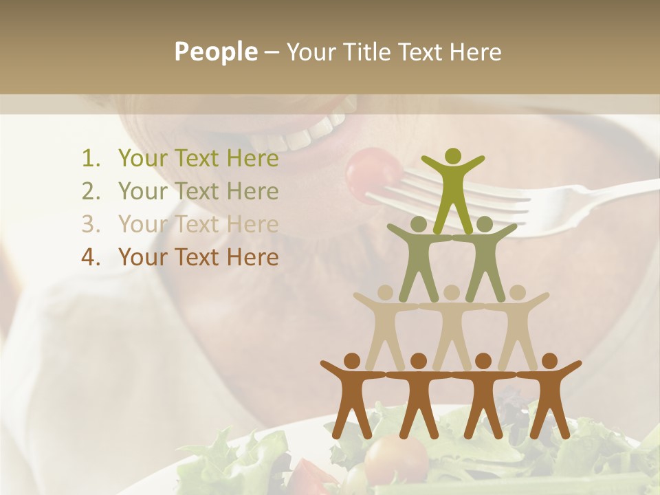 Senior Woman Eating Healthy Salad PowerPoint Template