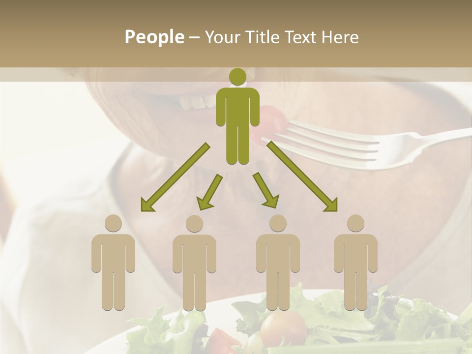 Senior Woman Eating Healthy Salad PowerPoint Template