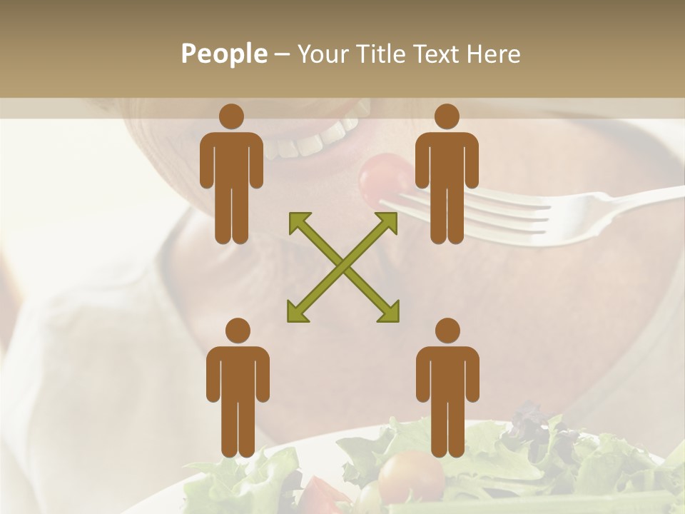 Senior Woman Eating Healthy Salad PowerPoint Template