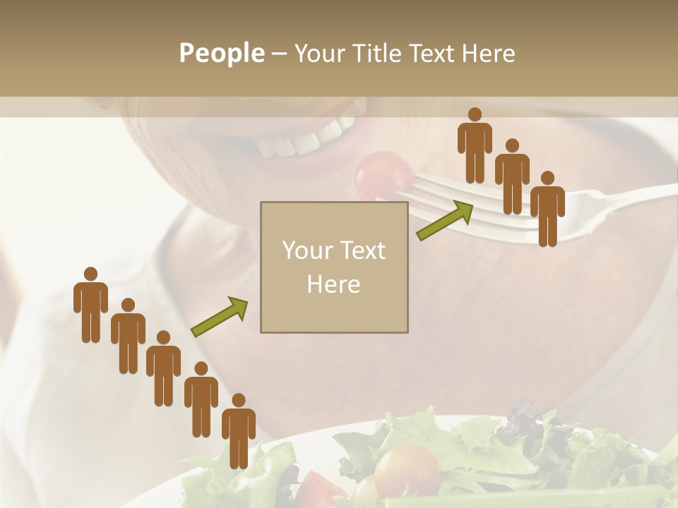 Senior Woman Eating Healthy Salad PowerPoint Template