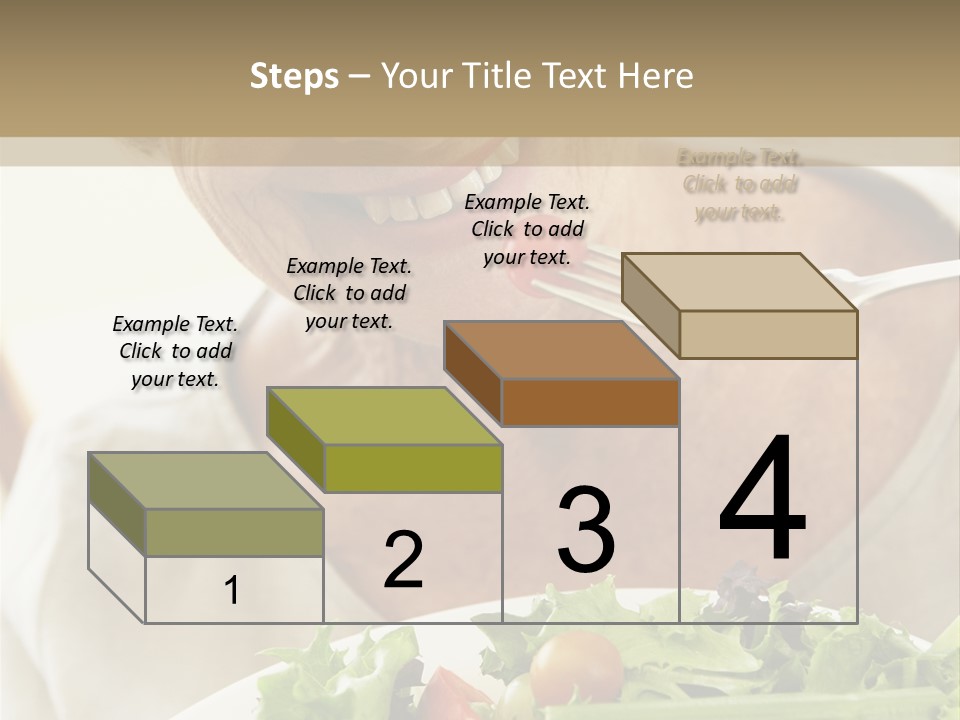 Senior Woman Eating Healthy Salad PowerPoint Template