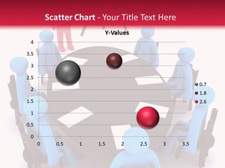 Blue And Red Characters Around The Table On Meeting. PowerPoint Template