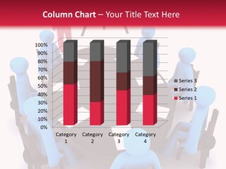 Blue And Red Characters Around The Table On Meeting. PowerPoint Template