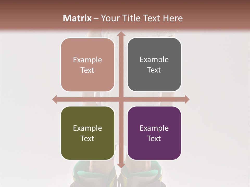 Funny Little Girl In Big Mountain Ski Boots And Short White Dress Stands On White Background PowerPoint Template