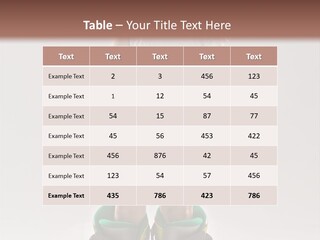 Funny Little Girl In Big Mountain Ski Boots And Short White Dress Stands On White Background PowerPoint Template