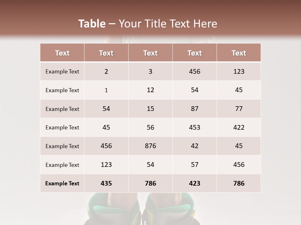 Funny Little Girl In Big Mountain Ski Boots And Short White Dress Stands On White Background PowerPoint Template