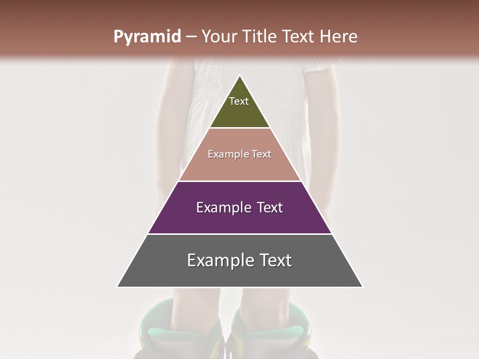 Funny Little Girl In Big Mountain Ski Boots And Short White Dress Stands On White Background PowerPoint Template