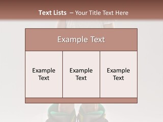 Funny Little Girl In Big Mountain Ski Boots And Short White Dress Stands On White Background PowerPoint Template