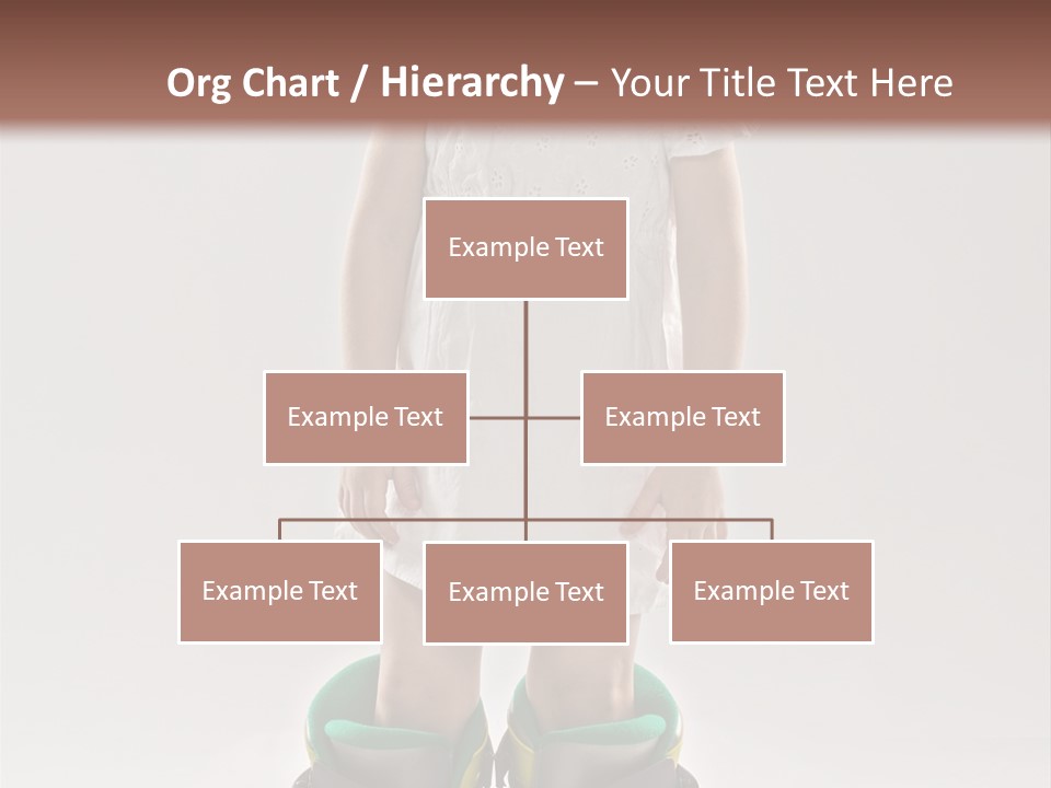 Funny Little Girl In Big Mountain Ski Boots And Short White Dress Stands On White Background PowerPoint Template