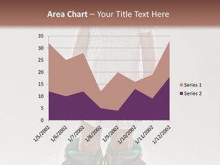 Funny Little Girl In Big Mountain Ski Boots And Short White Dress Stands On White Background PowerPoint Template