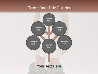 Funny Little Girl In Big Mountain Ski Boots And Short White Dress Stands On White Background PowerPoint Template