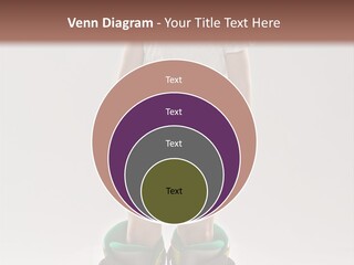 Funny Little Girl In Big Mountain Ski Boots And Short White Dress Stands On White Background PowerPoint Template