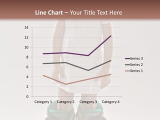 Funny Little Girl In Big Mountain Ski Boots And Short White Dress Stands On White Background PowerPoint Template