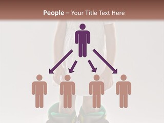 Funny Little Girl In Big Mountain Ski Boots And Short White Dress Stands On White Background PowerPoint Template