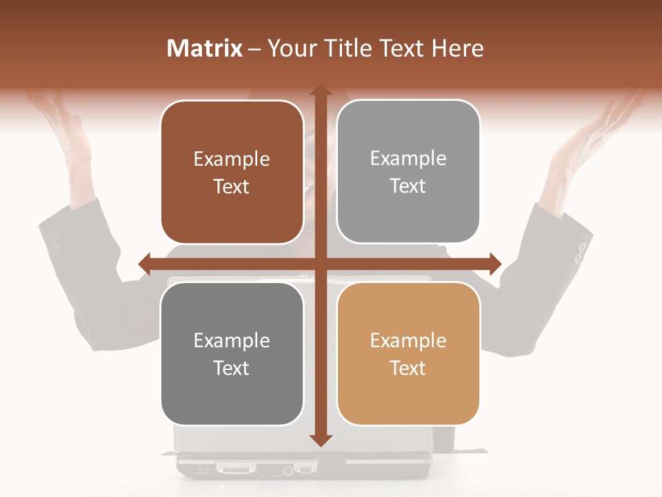 Business Woman Having Success Online On Her Laptop - Isolated Over A White Background PowerPoint Template