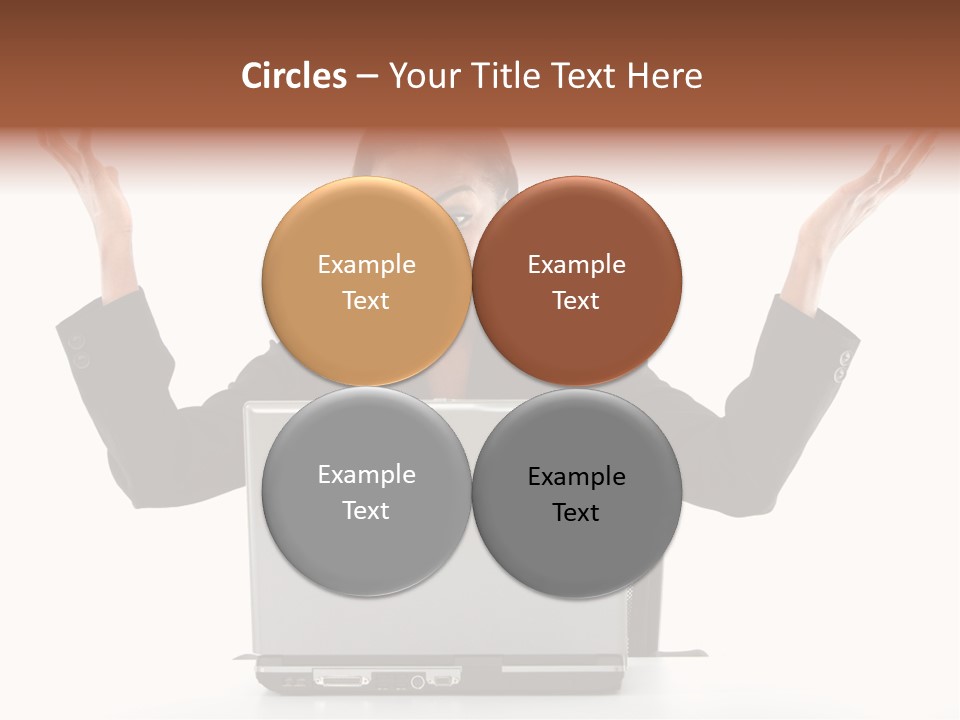 Business Woman Having Success Online On Her Laptop - Isolated Over A White Background PowerPoint Template