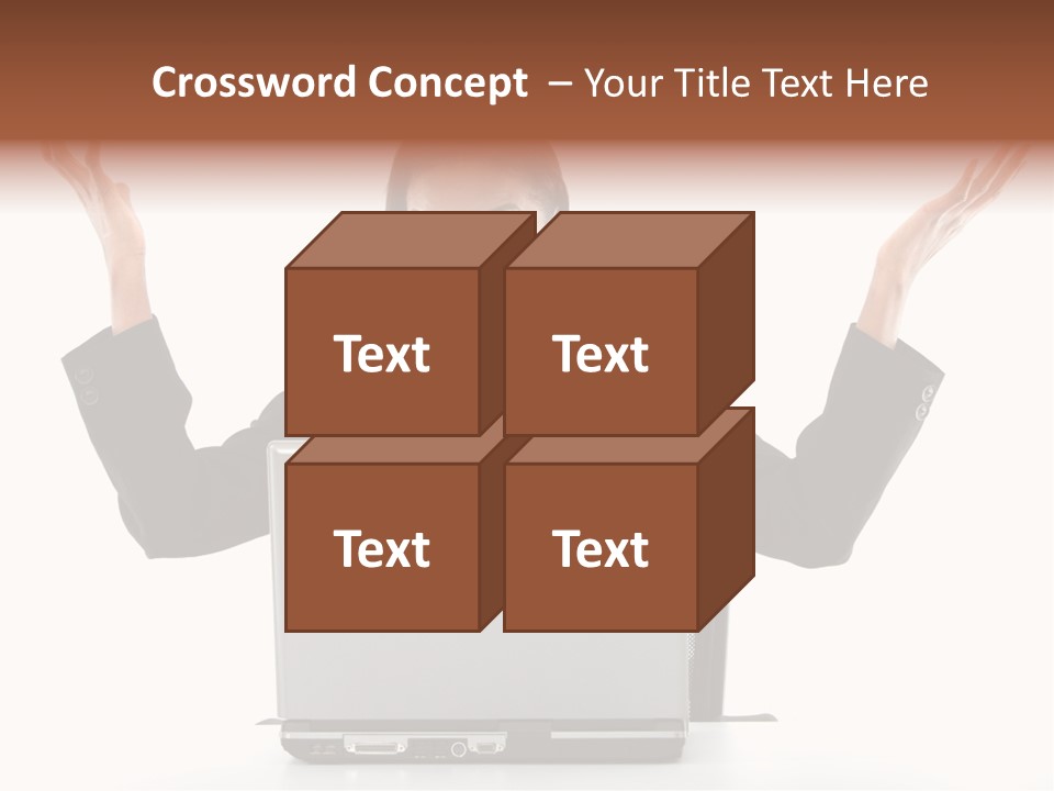 Business Woman Having Success Online On Her Laptop - Isolated Over A White Background PowerPoint Template