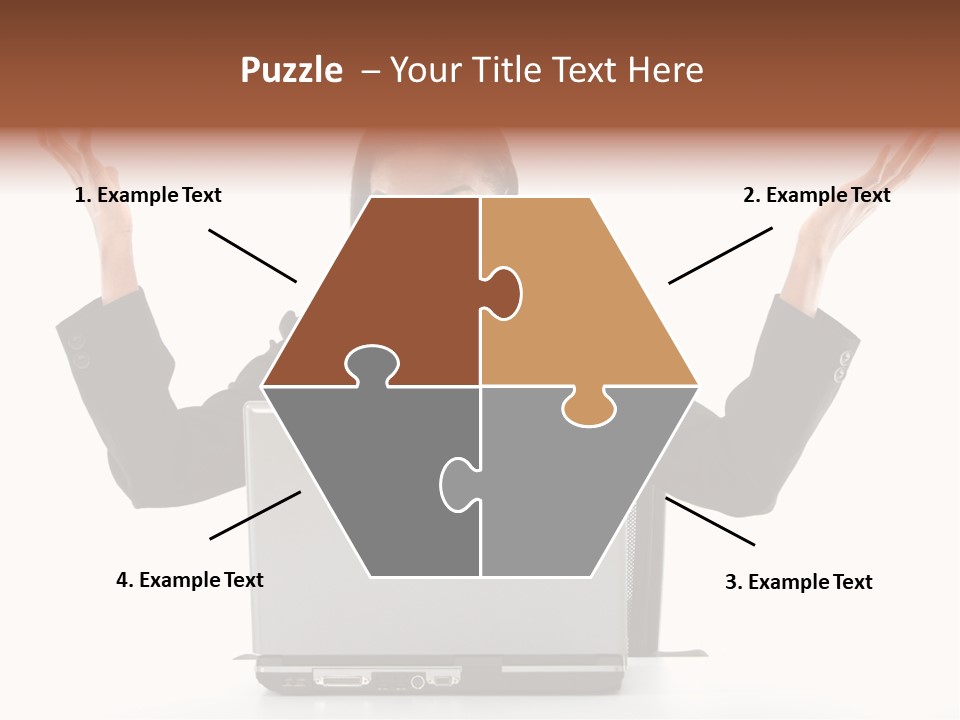 Business Woman Having Success Online On Her Laptop - Isolated Over A White Background PowerPoint Template