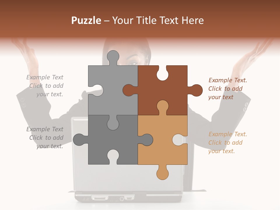 Business Woman Having Success Online On Her Laptop - Isolated Over A White Background PowerPoint Template