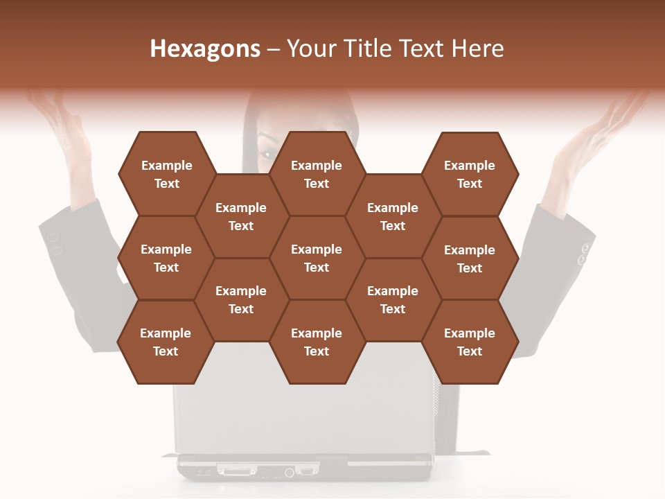 Business Woman Having Success Online On Her Laptop - Isolated Over A White Background PowerPoint Template