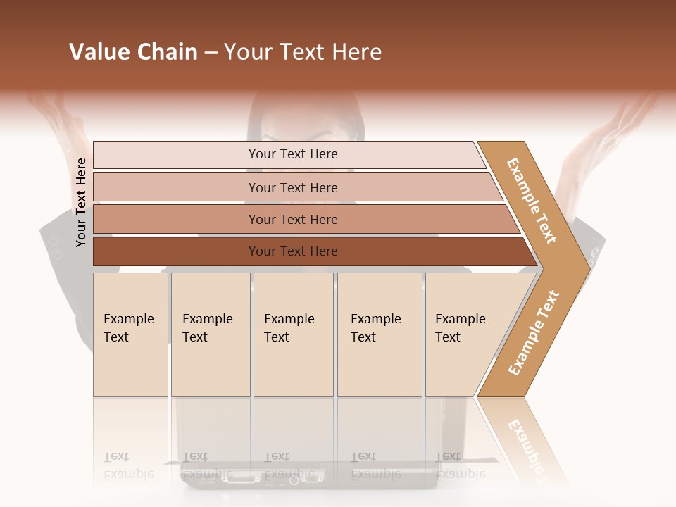 Business Woman Having Success Online On Her Laptop - Isolated Over A White Background PowerPoint Template