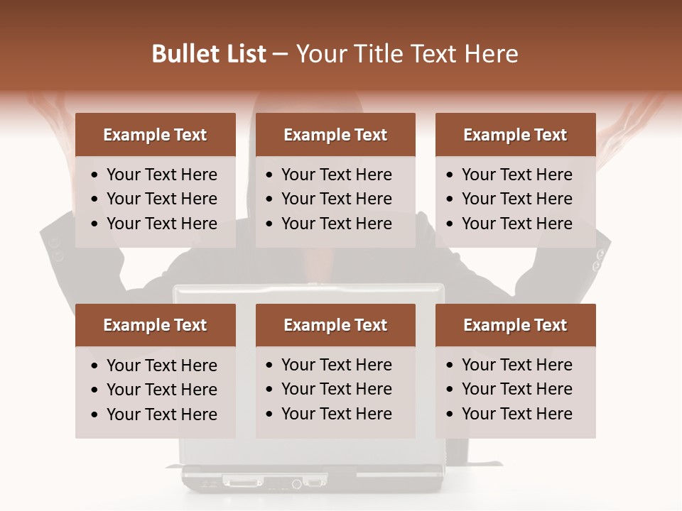 Business Woman Having Success Online On Her Laptop - Isolated Over A White Background PowerPoint Template